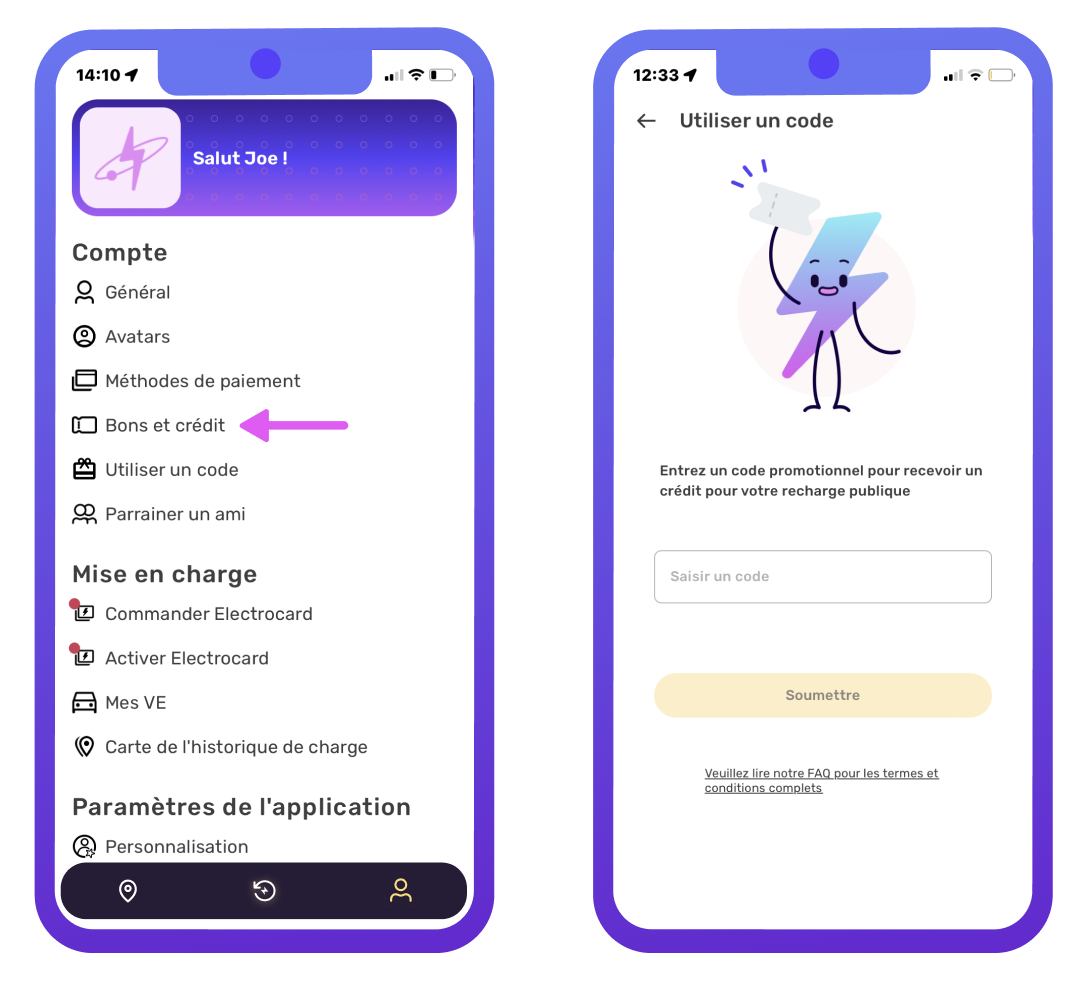 Octopus Electroverse app showing how to redeem a credit code