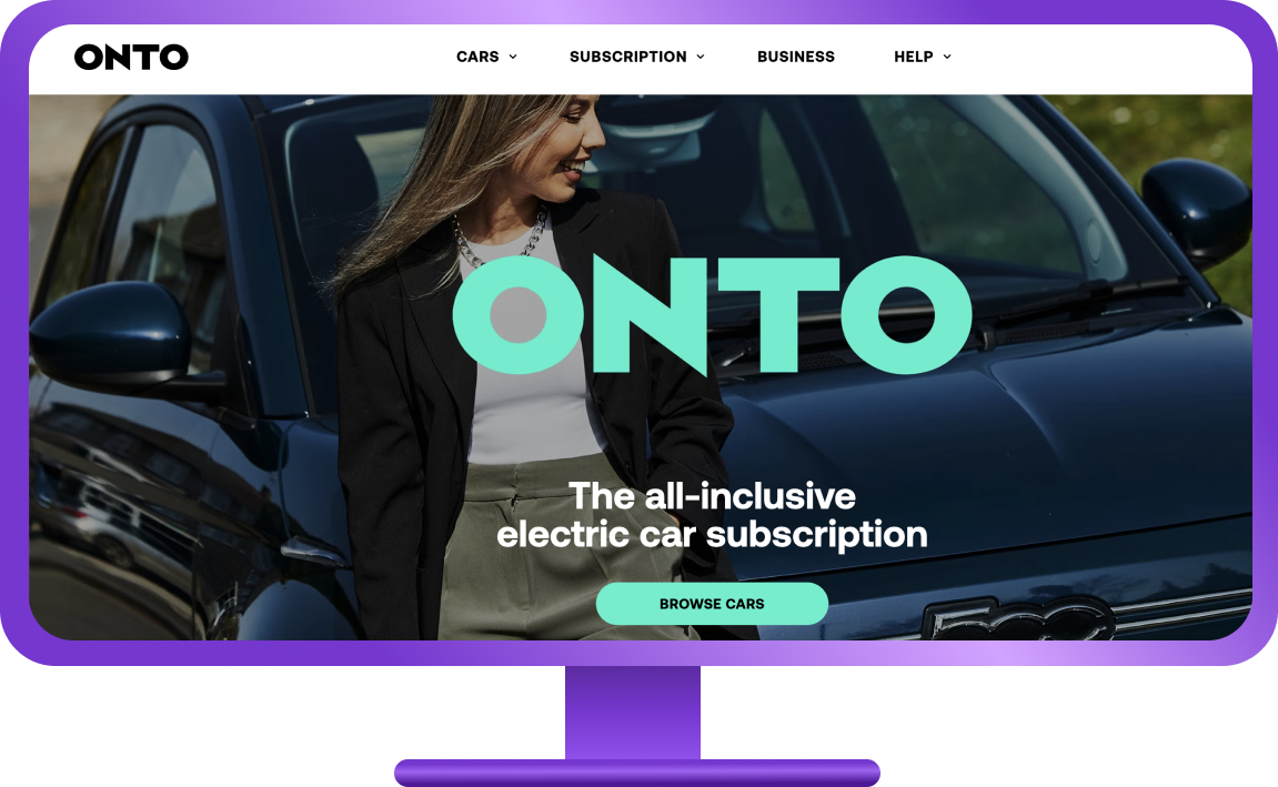 ONTO car sharing webpage