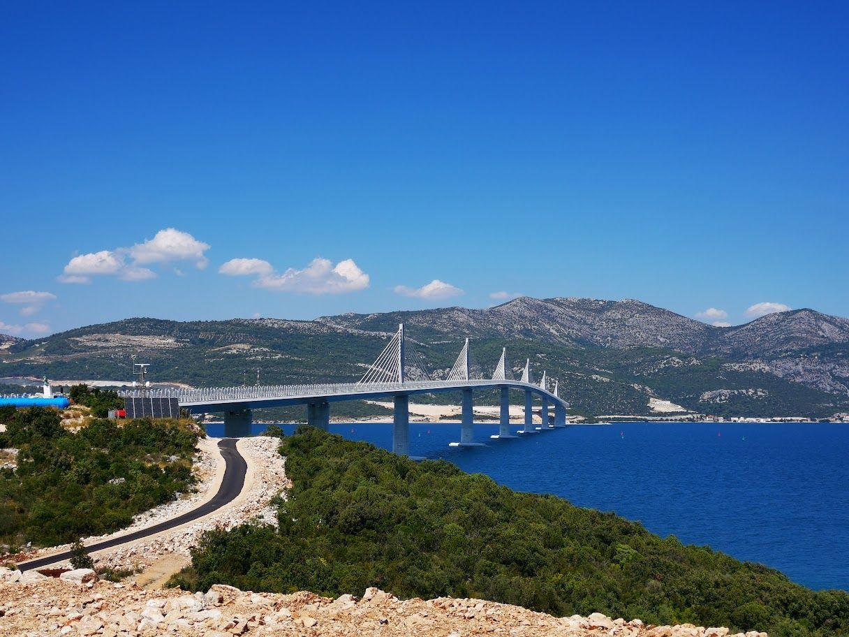 Photograph of the Peljesac Bridge in Croatia 