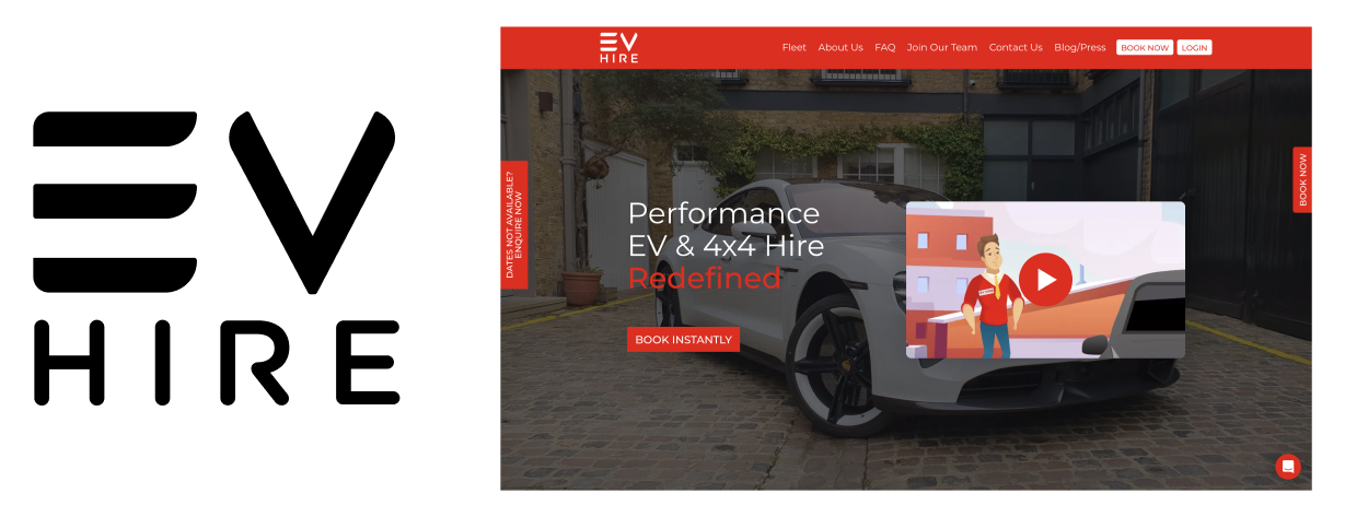 EV Hire logo/website