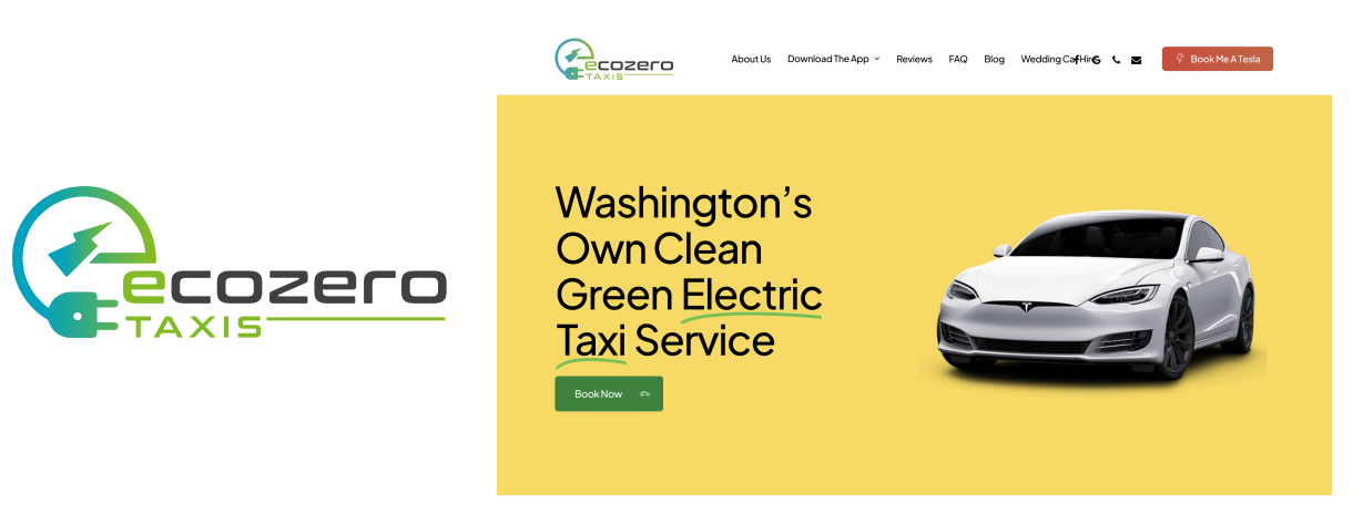 EcoZero Taxi Logo and website