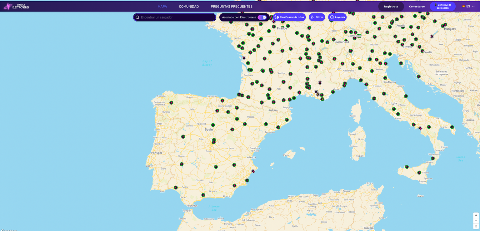 IONITY chargers in Spain on the Electroverse map
