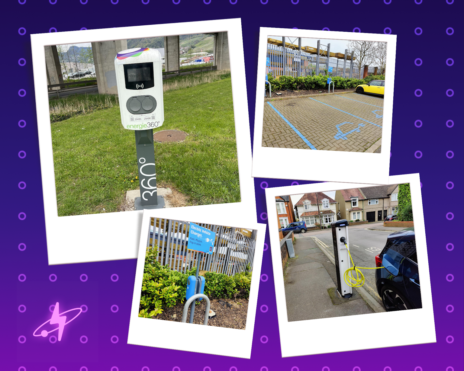 Collage of Steve's charge point photos