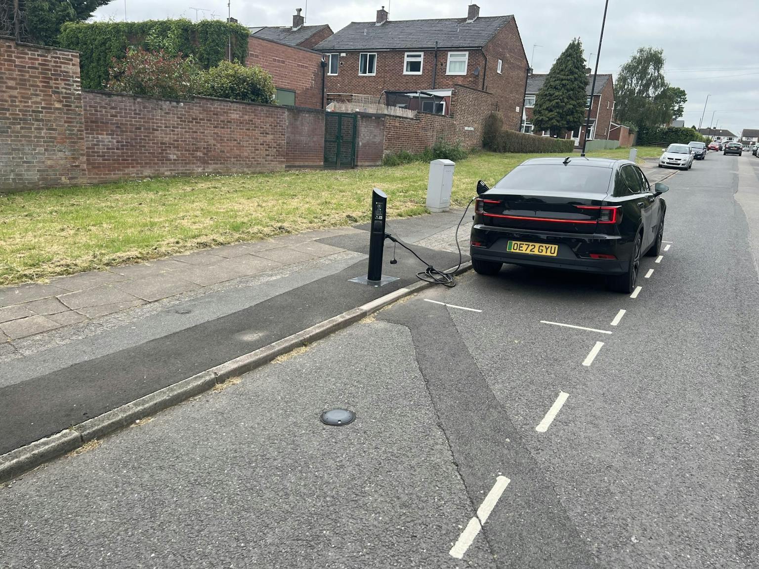 Photo of Connected Kerb EV chargers on the side of the road