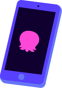 smartphone with octopus energy logo on the screen