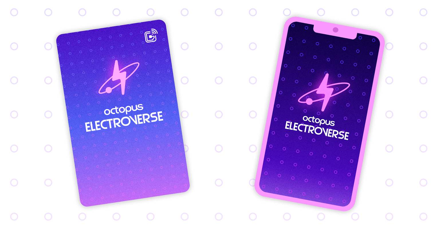 Electroverse app on phone screen and card