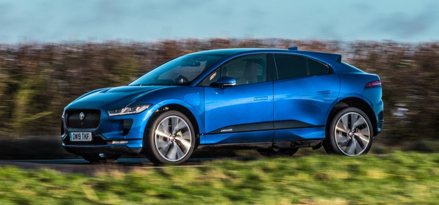 driving story image of a blue jag i-pace