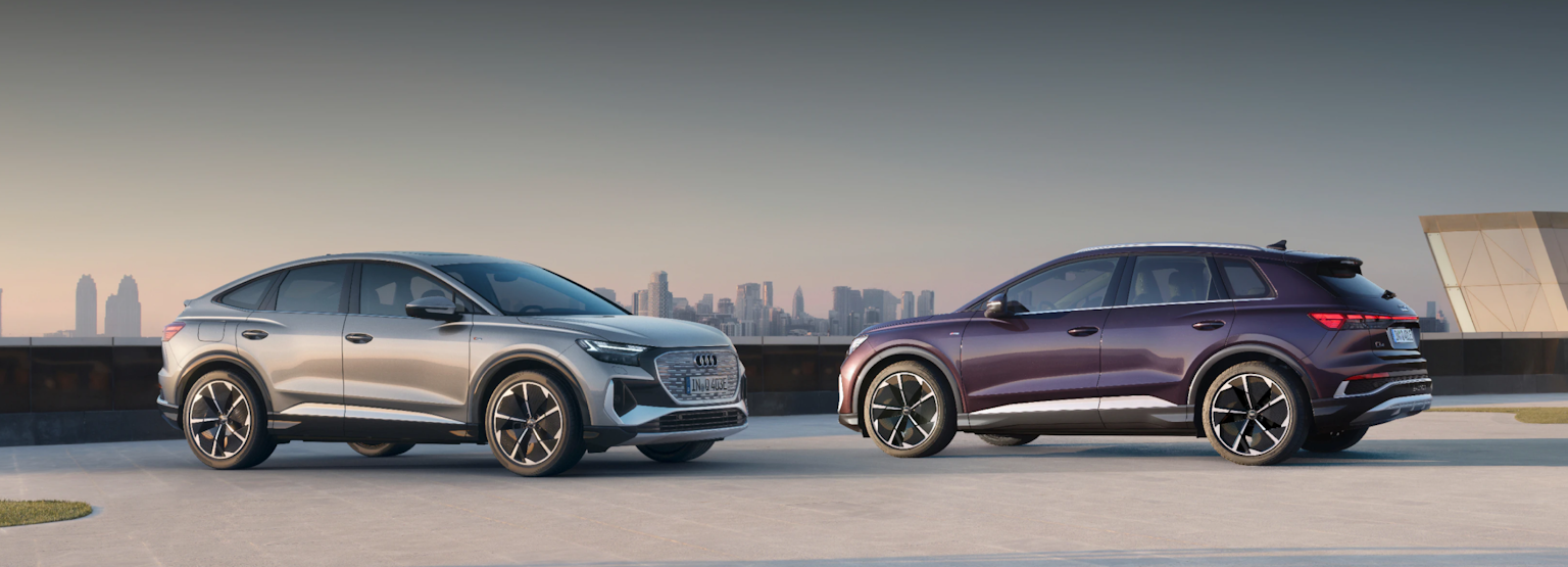 photo of two Audi e-tron electric vehicles