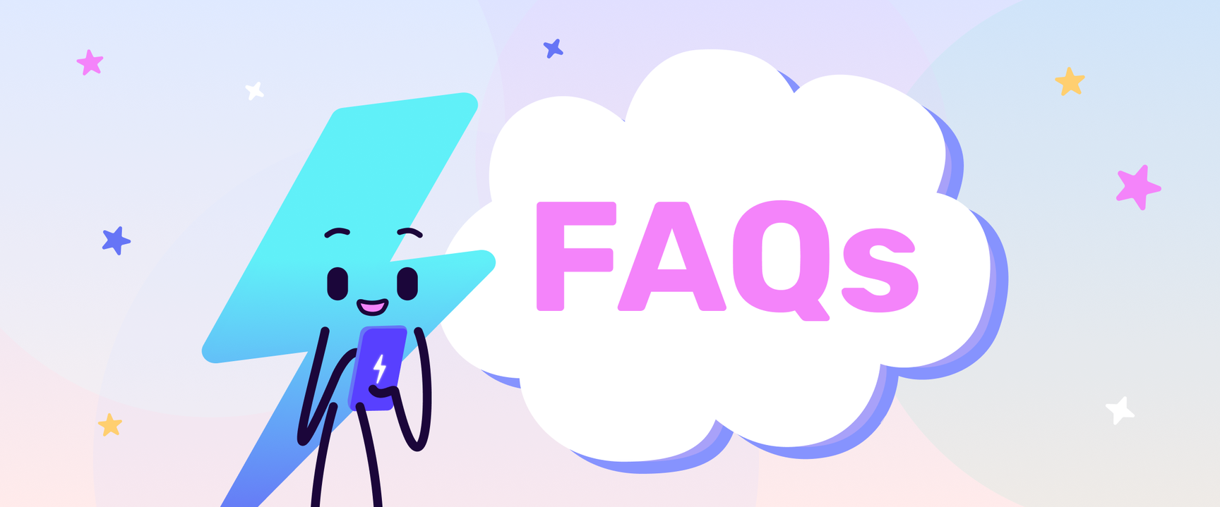 FAQs header with zapman on phone