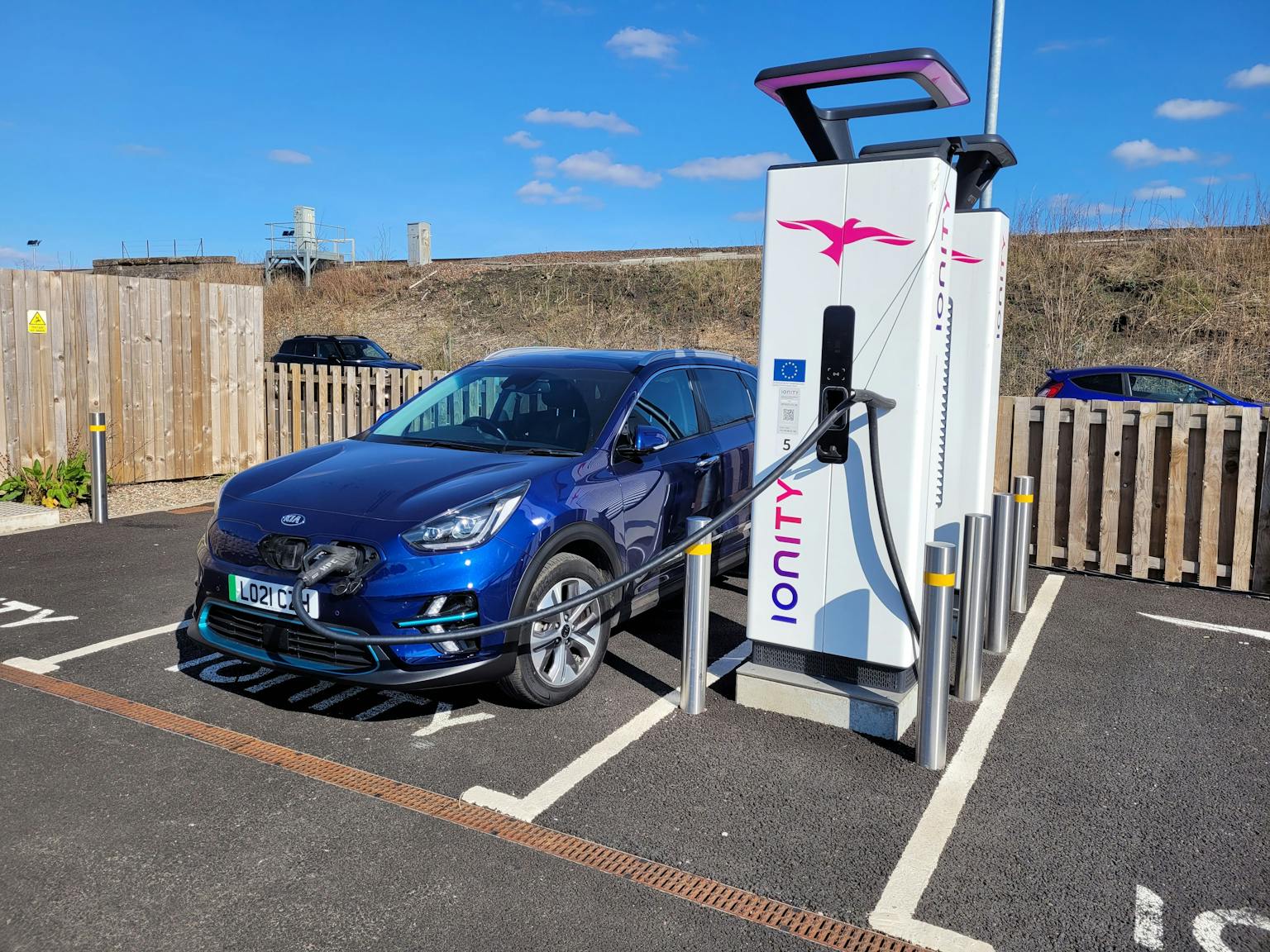 image of electric car charging at an IONITY charging station